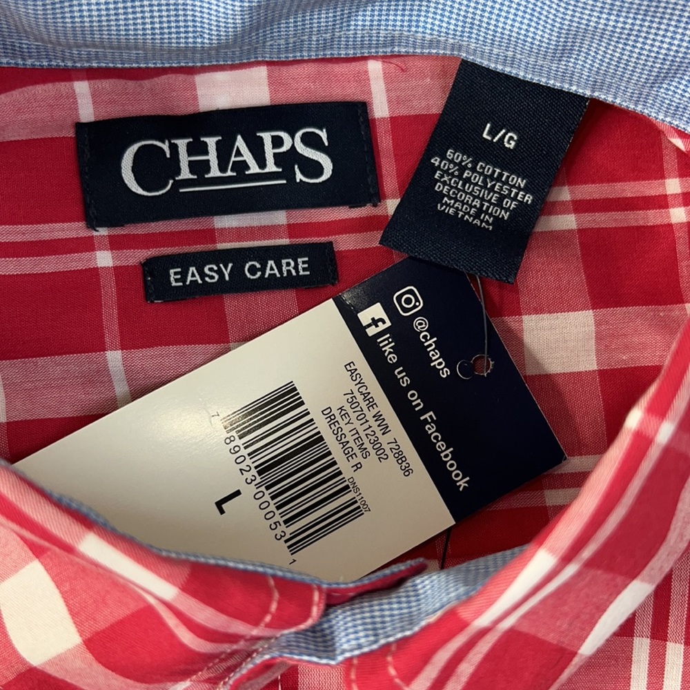 NWT Chaps button down plaid short sleeve Large - Picture 4 of 4